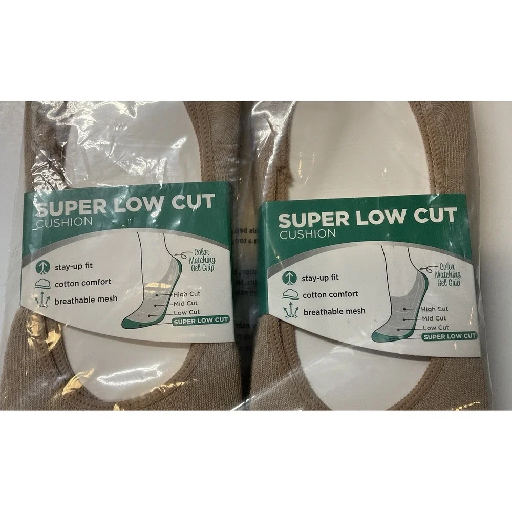 NIP Lot of‎ 6 Pairs Peds Super Low Cut No Show Liner Socks Nude Medium 5-10